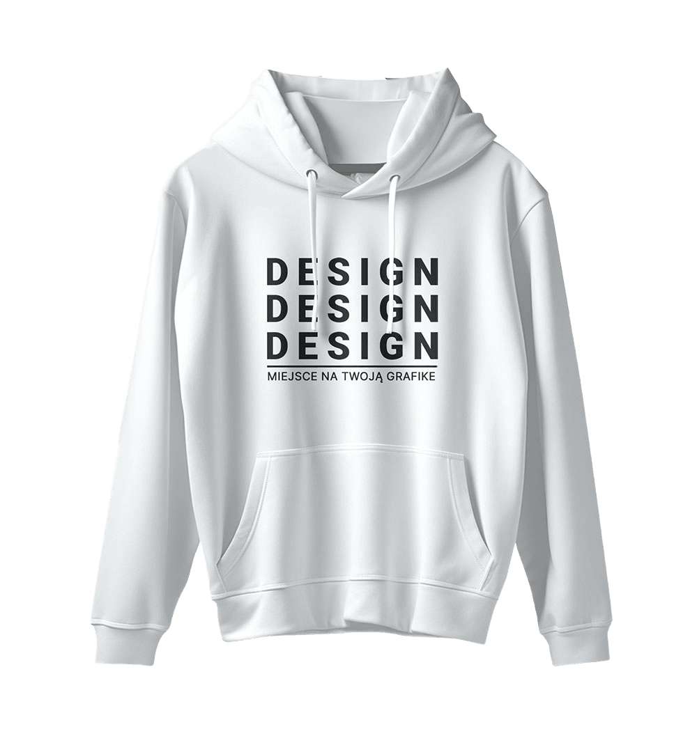 Personalizowana biała bluza z napisem DESIGN