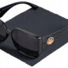 Okulary Damskie Przeciwsłoneczne Kocie Duże Polaryzacyjne Prius V546 Czarny ciemny UV400 z Etui