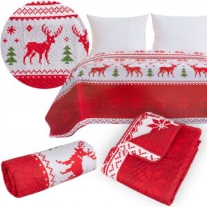 Narzuta Na Łóżko Dwustronna Świąteczna 170x210