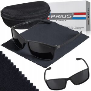 Okulary Przeciwsłoneczne Polaryzacyjne Prius PLS-316 UV400 Czarne z Etui