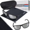 Okulary Przeciwsłoneczne Polaryzacyjne Sportowe Prius PLS-315 Czarne UV400 Aviator Pilotki z Etui