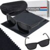 Okulary Przeciwsłoneczne Polaryzacyjne Prius PLS-319 UV400 Sportowe Czarne Błyszczące z Etui