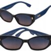 Okulary Damskie Przeciwsłoneczne Kocie Duże Polaryzacyjne Prius V547 Czarny + granatowy UV400 Aviator Pilotki z Etui