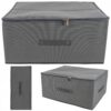 Organizer tekstylny sztywny 60x45x24 cm – pudełko do przechowywania ubrań, pościeli i ręczników z pokrywą na zamek, szary