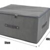 Organizer tekstylny składany 51x40x24 cm – sztywny pojemnik do przechowywania ubrań i pościeli z pokrywą na zamek, szary