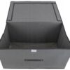 Organizer tekstylny składany 60x40x30 cm – sztywny pojemnik do przechowywania pościeli i ubrań z pokrywą, szary