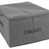 Organizer tekstylny składany 51x40x24 cm – sztywny pojemnik do przechowywania ubrań i pościeli z pokrywą na zamek, szary