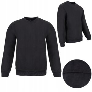 Bluza męska klasyczna bez kaptura czarna Lambeste