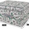 Organizer tekstylny sztywny 40x30x25 cm – pudełko do przechowywania ubrań i ręczników z pokrywą, wzór kwiatowy