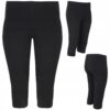 Legginsy damskie 3/4 rybaczki czarne Lambeste