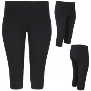 Legginsy damskie 3/4 rybaczki czarne Lambeste