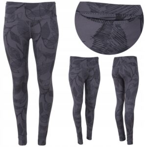 Legginsy damskie treningowe fitness ciemny szary Lambeste