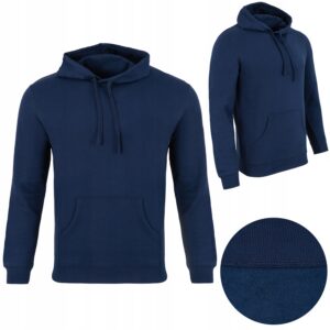 Bluza męska kangurka z kapturem granatowa Lambeste