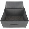 Organizer tekstylny sztywny 60x45x24 cm – pudełko do przechowywania ubrań, pościeli i ręczników z pokrywą na zamek, szary