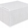 Organizer tekstylny sztywny 26x20x16 cm – pudełko do przechowywania bielizny i drobiazgów z pokrywą na rzep, wzór krata