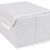 Organizer tekstylny sztywny 26x20x16 cm – pudełko do przechowywania bielizny i drobiazgów z pokrywą na rzep, wzór krata