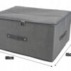 Organizer tekstylny sztywny 60x45x24 cm – pudełko do przechowywania ubrań, pościeli i ręczników z pokrywą na zamek, szary