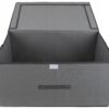 Organizer tekstylny składany 60x40x30 cm – sztywny pojemnik do przechowywania pościeli i ubrań z pokrywą, szary