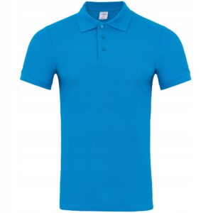 Koszulka polo męska turkusowy Lambeste