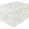 Organizer tekstylny sztywny 50x40x30 cm – pudełko do przechowywania ubrań i pościeli z pokrywą, motyw roślinny