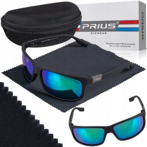 OKULARY PRZECIWSŁONECZNE POLARYZACYJNE PRIUS LUSTRZANE UV400 SPORTOWE ETUI