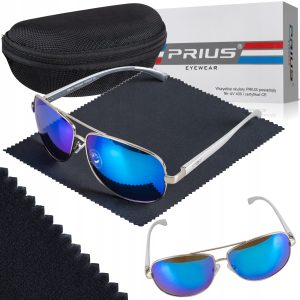 OKULARY PRZECIWSŁONECZNE POLARYZACYJNE PRIUS UV400 PILOTKI Z ETUI