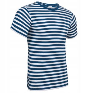KOSZULKA MĘSKA T-SHIRT W PASKI MARYNARZ BAWEŁNA XL
