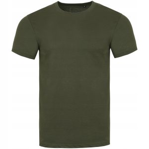 T-SHIRT MĘSKI SPORTOWY KOSZULKA BAWEŁNA KHAKI XXL