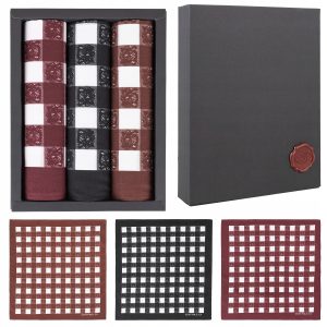 3x ELEGANCKIE CHUSTECZKI DO NOSA POSZETKI BAWEŁNIANE ZESTAW W PUDEŁKU