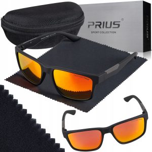 OKULARY PRZECIWSŁONECZNE POLARYZACYJNE PRIUS UV400 LUSTRZANE SPORTOWE ETUI