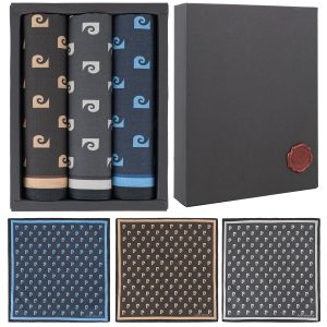 3x ELEGANCKIE CHUSTECZKI DO NOSA POSZETKI BAWEŁNIANE ZESTAW W PUDEŁKU