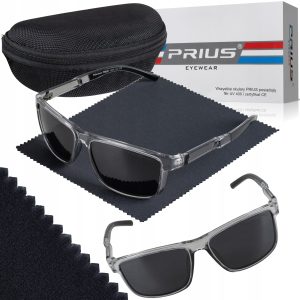 OKULARY PRZECIWSŁONECZNE POLARYZACYJNE PRIUS UV400 SPORTOWE CZARNE Z ETUI