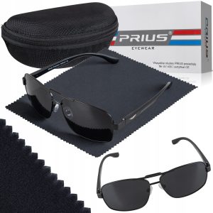 OKULARY PRZECIWSŁONECZNE POLARYZACYJNE PRIUS UV400 PILOTKI Z ETUI