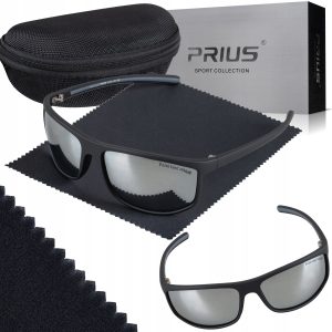 OKULARY PRZECIWSŁONECZNE POLARYZACYJNE PRIUS UV400 LUSTRZANE SPORTOWE ETUI