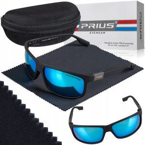 OKULARY PRZECIWSŁONECZNE POLARYZACYJNE PRIUS LUSTRZANE SPORTOWE UV400 ETUI