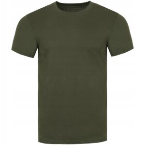 T-SHIRT MĘSKI SPORTOWY KOSZULKA BAWEŁNA KHAKI XXL