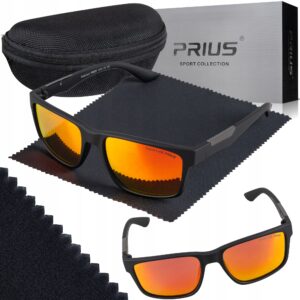OKULARY PRZECIWSŁONECZNE POLARYZACYJNE PRIUS UV400 LUSTRZANE SPORTOWE ETUI