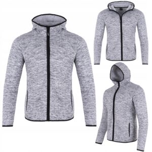 BLUZA MĘSKA NA ZAMEK POLAROWA Z KAPTUREM KIESZENIE CIEPŁA TURYSTYCZNA 3XL