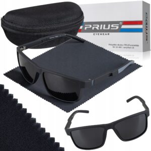OKULARY PRZECIWSŁONECZNE POLARYZACYJNE PRIUS UV400 SPORTOWE CZARNE Z ETUI
